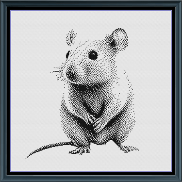 Stitching Jules Design Cross Stitch Pattern Little Mouse Cute Animal Monochrome Counted Cross Stitch Pattern Digital Download